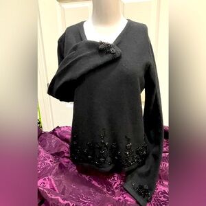 Vintage lambs wool angora beaded sweater